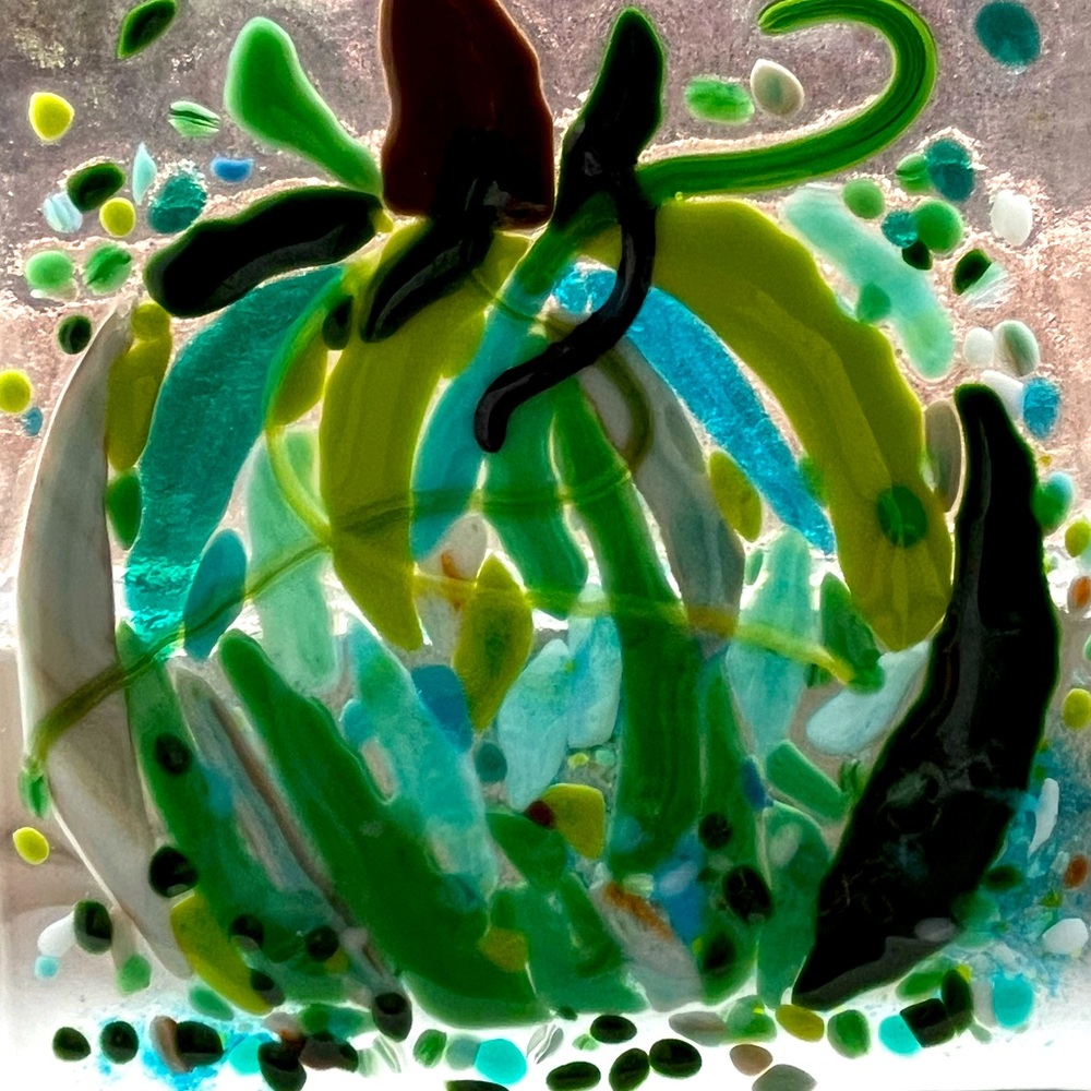 Fused Glass Artful Pumpkin Tile